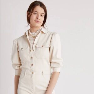 DL1961 Ivory Button-Up Jumpsuit